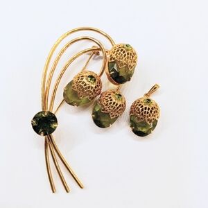 Vintage Sarah Coventry Touch of Elegance Brooch And Matching Pendant